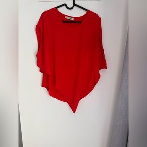 Vibrant Red Asymmetrical Top